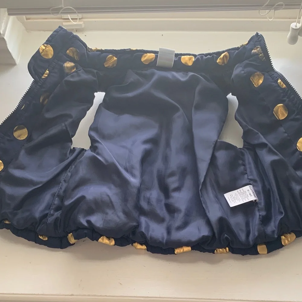 Navy Puffer Vest with Gold Polka Dots 3T - Picture 4 of 5